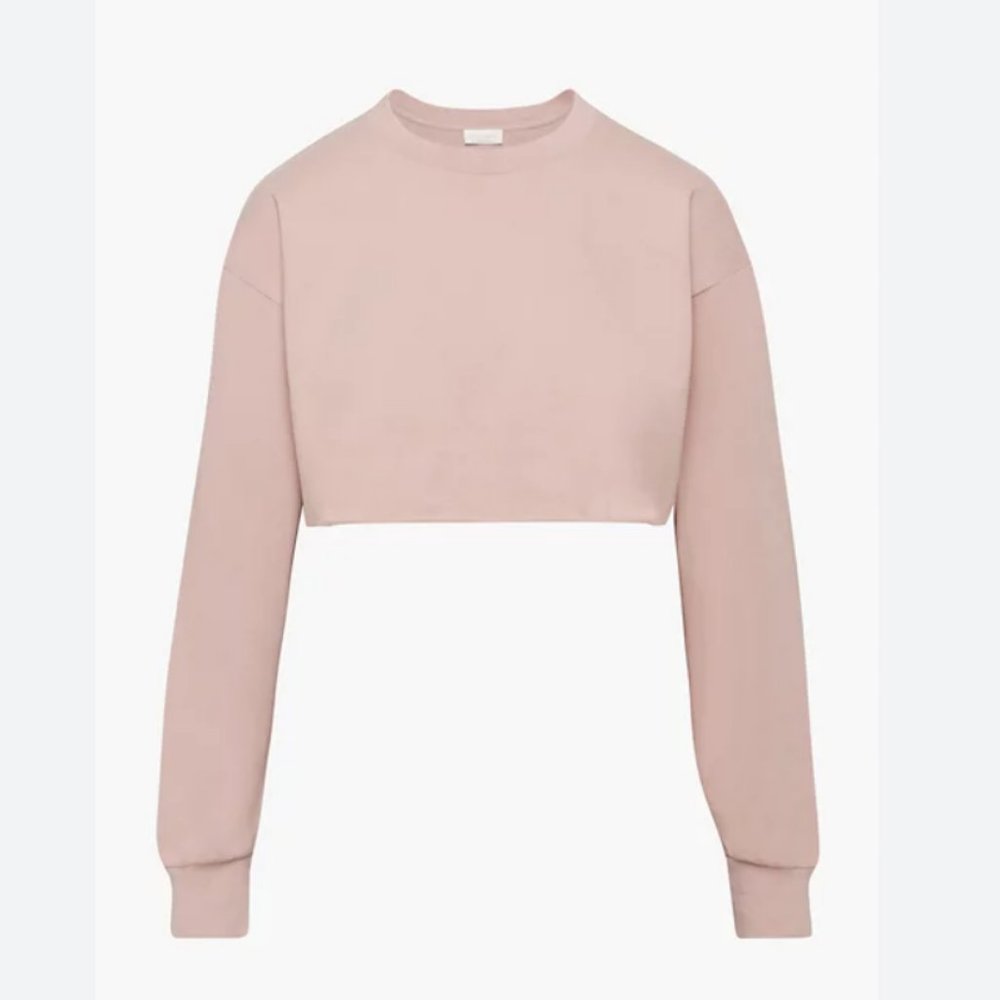Aritzia Azure Skies Laid Back Longsleeve Tee Fawn Pink